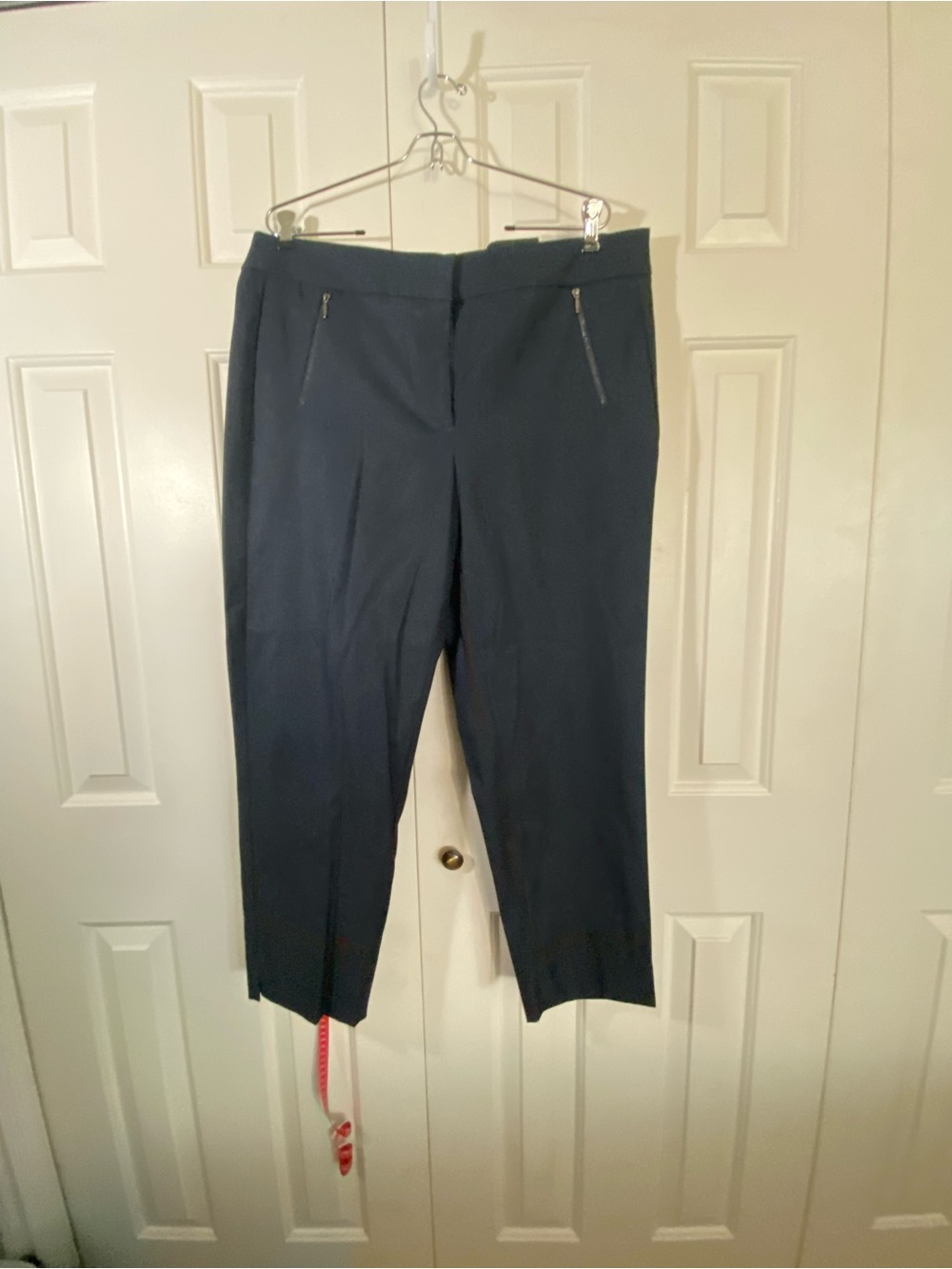 Lane Bryant Navy Zip-Pocket Tailored Pants